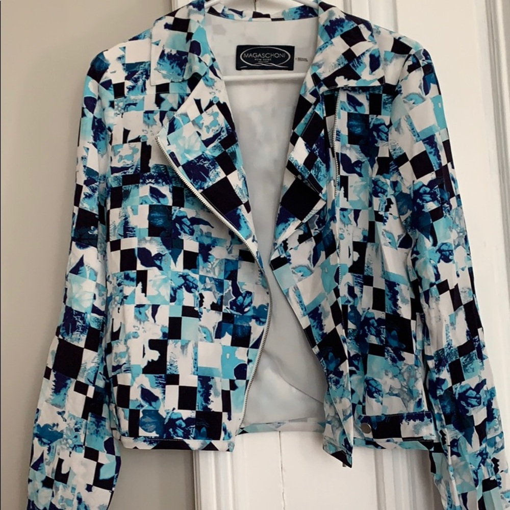 Blue patterned blazer - Picture 5 of 8